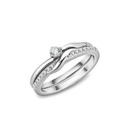 Couple Moissanite Stainless Steel Ring