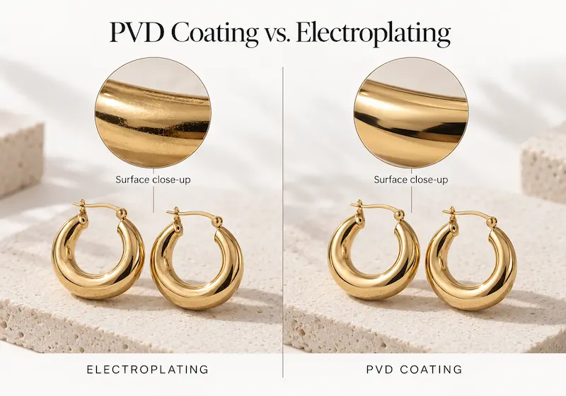 PVD coating vs electroplating on stainless steel jewelry