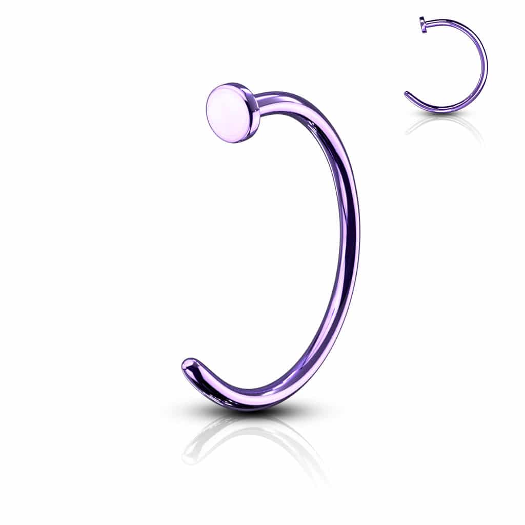 Purple PVD Nose Hoop Earrings