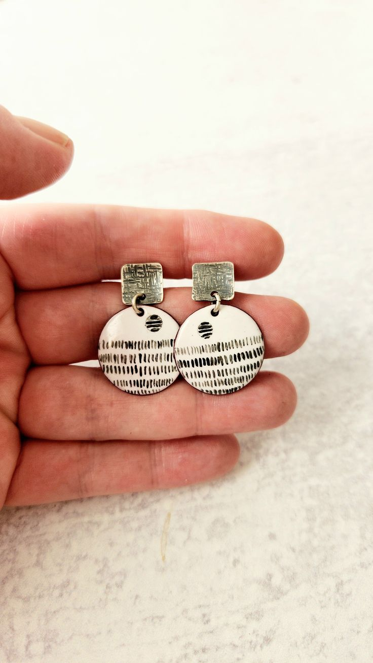 Finished Enamel Earrings