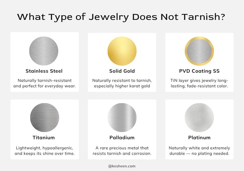 what type of jewelry does not tarnish