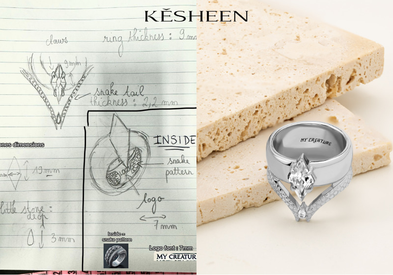 jewelry sketch to reality - Kesheen