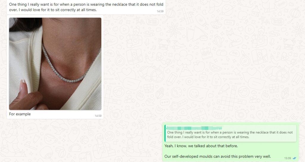 want to solve the problem of tennis necklace flipping