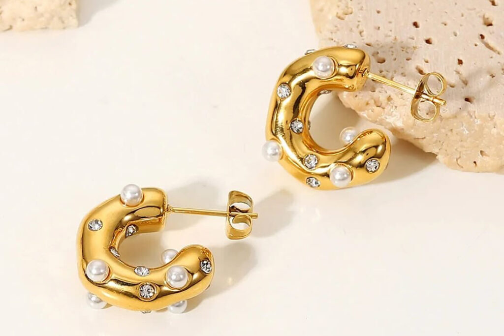 Nickel Free PVD Gold Stainless Steel Earrings