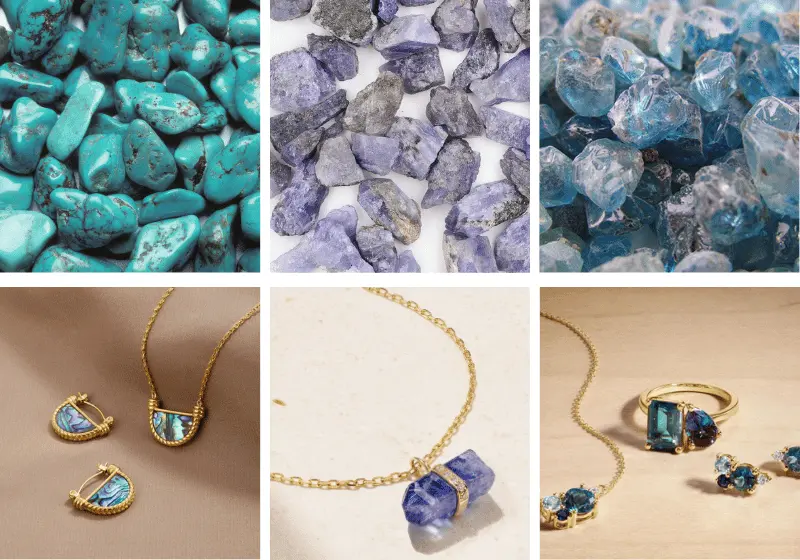December Birthstone - Turquoise – Blue-green Tanzanite – Blue-violet Zircon – Blue