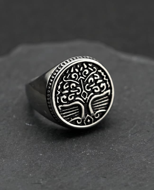 Stainless Steel Gothic Signet Ring