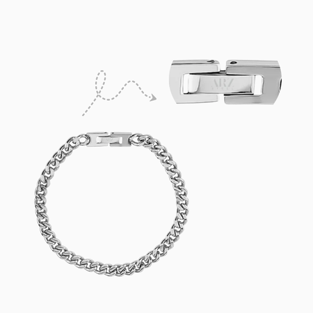 Stainless Steel Bracelet with Fold-over Clasp