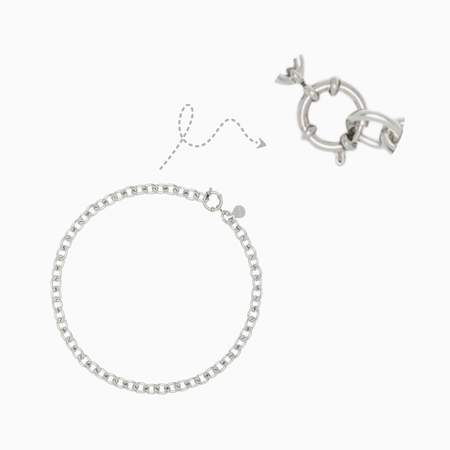 Stainless Steel Bracelet with Jumbo Spring Ring Clasp