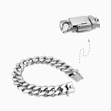 Stainless Steel Bracelet with Open Box Clasp