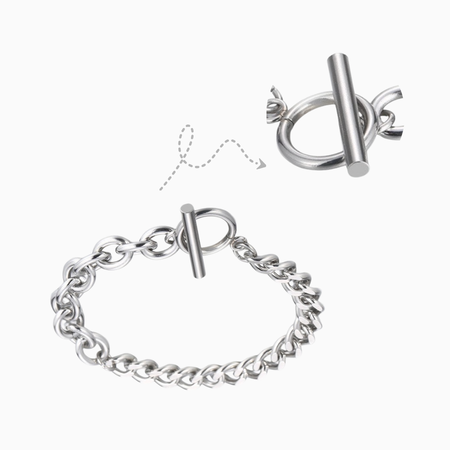 Stainless Steel Bracelet with Toggle Clasp