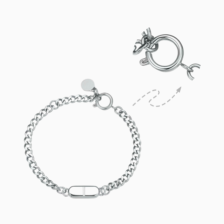 Stainless Steel Bracelet with Spring Ring Clasp